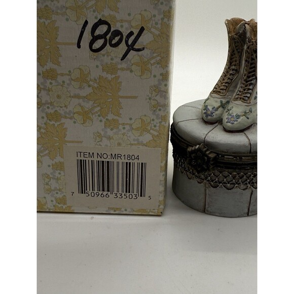 1999 Victorian Collection Jewelry New Box Hinged Trinket Boots Vintage Nostalgic - Picture 13 of 14